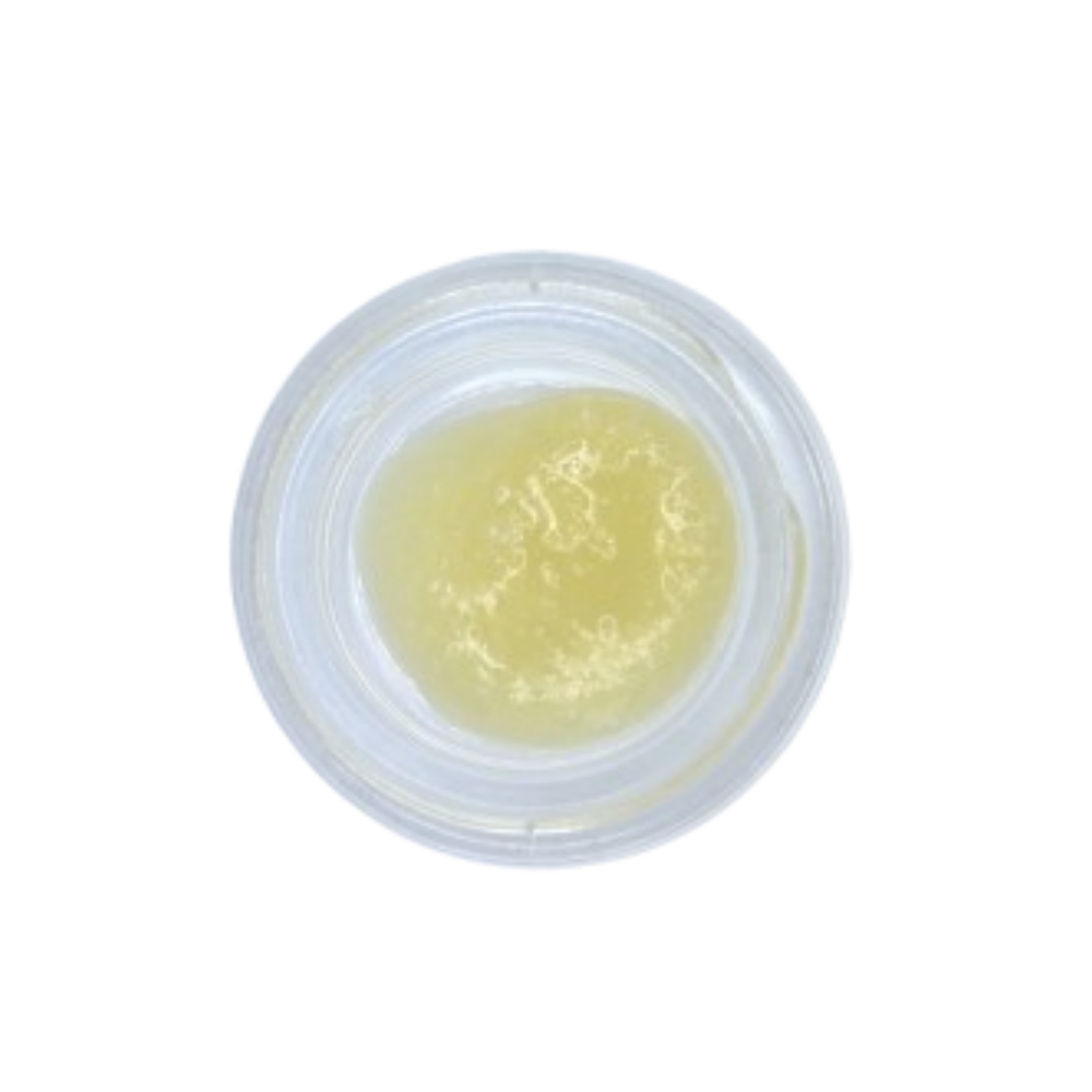 Rockstar Live Resin 1 1 Live resin concentrate in a small glass jar showing a thick sauce texture